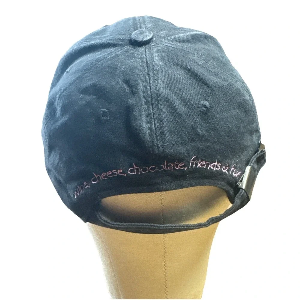 Wild Women On Wine Hat Cap Embroidered Letters Adjustable Strap Black 6 Panel